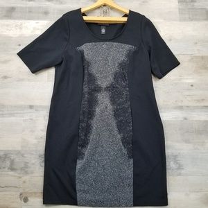 Lane Bryant Panel Dress Black Lace Flattering 18